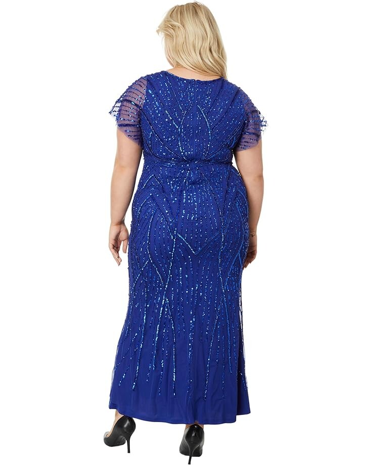 

Платье Adrianna Papell Long Beaded Blousson Gown, цвет Ultra Blue