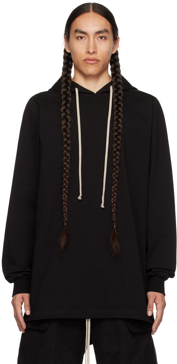 

Черный худи на шнурке Rick Owens