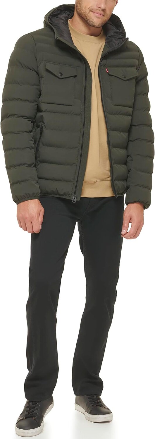 

Стеганая куртка стрейч с двумя карманами Levi's, цвет Olive