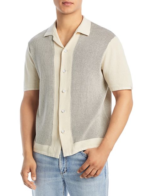 Рубашка Harvey Knit Camp rag & bone, цвет Ivory/Cream хлопковое поло harvey knit rag