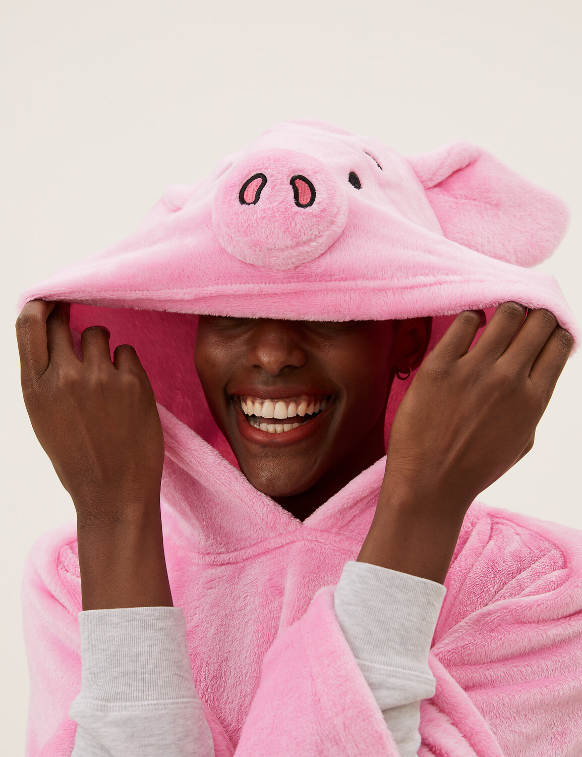 

Флисовое одеяло Percy Pig для взрослых с капюшоном Percy Pig, розовый
