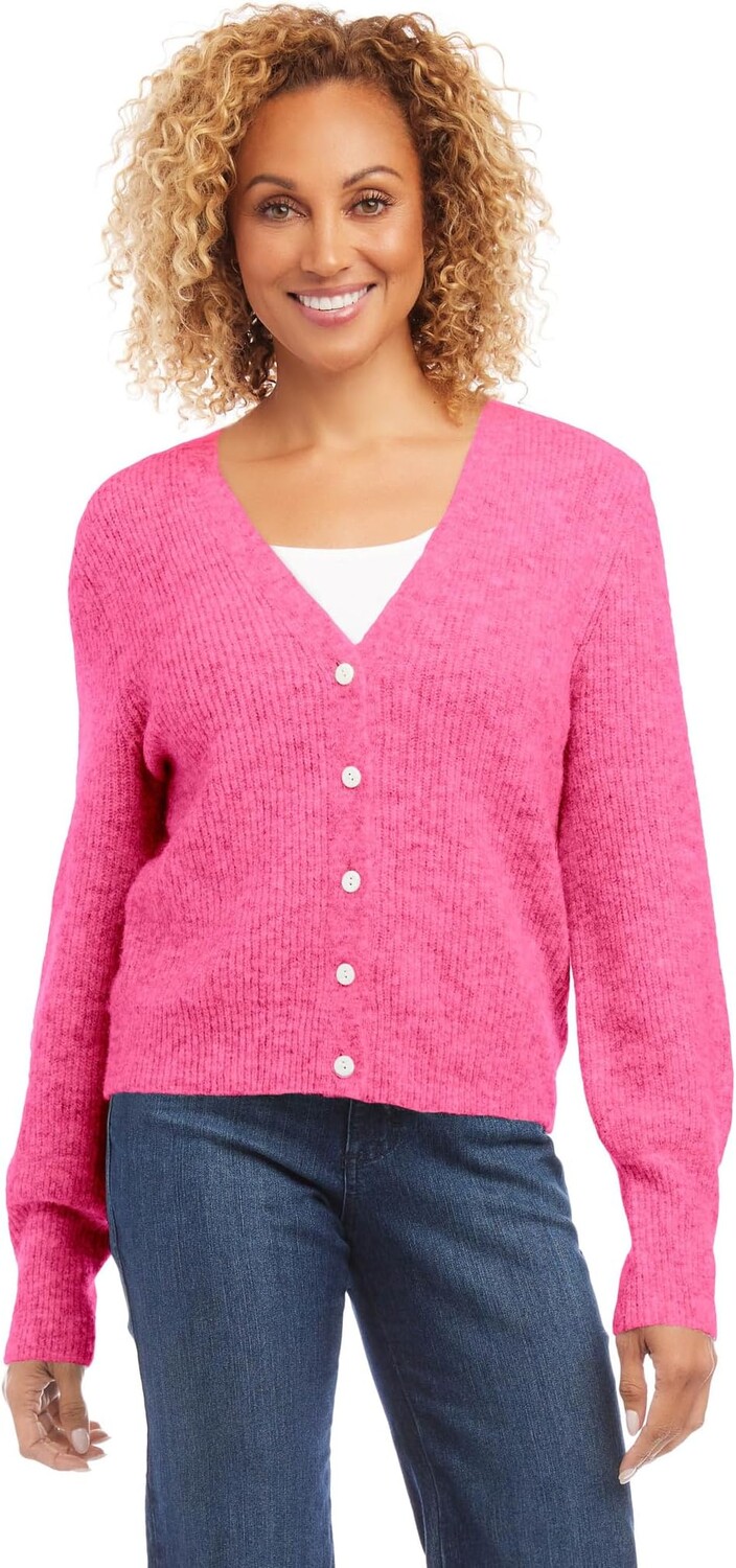 

Свитер Button-Up Cardigan Karen Kane, ярко-розовый