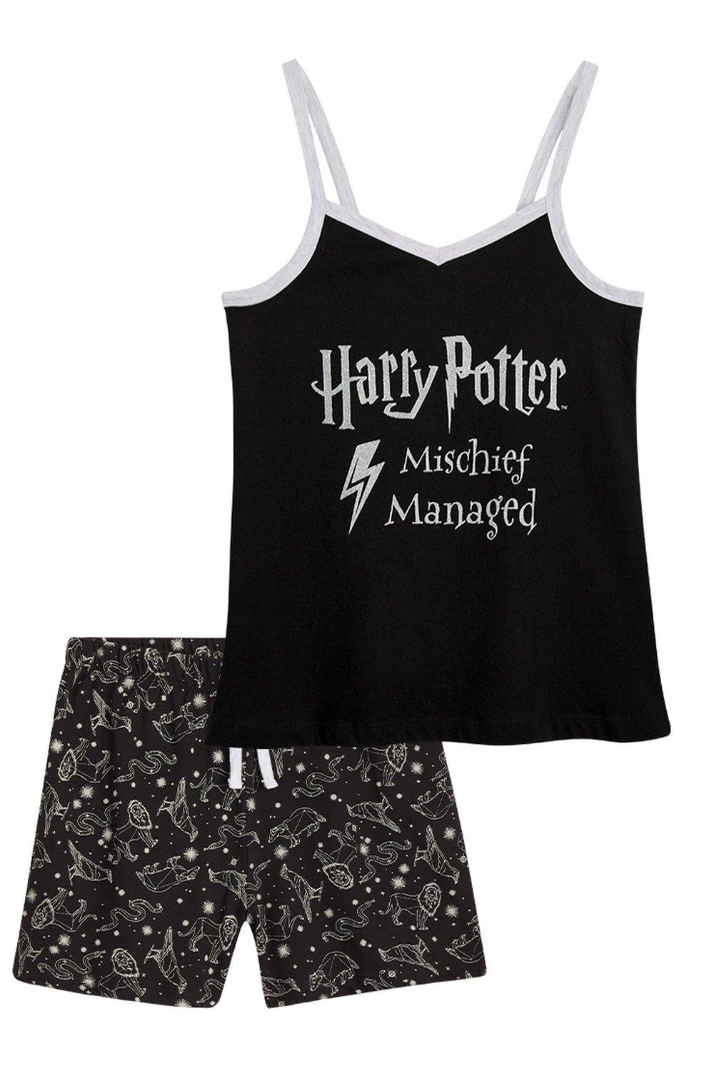 цена Короткий пижамный комплект на бретелях Harry Potter, черный