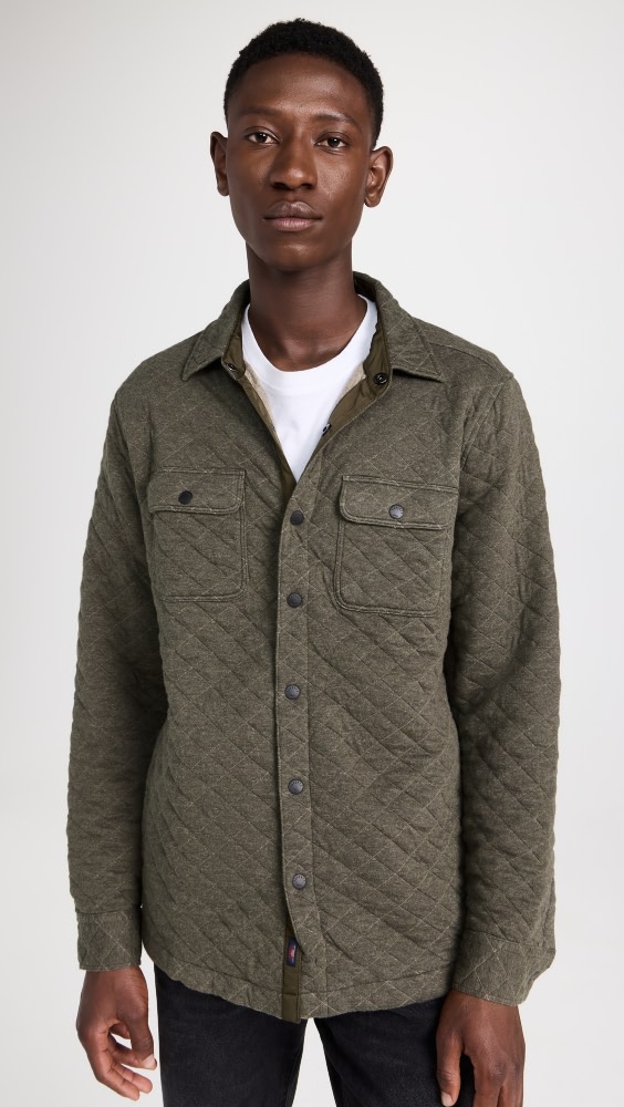 

Рубашка Faherty Epic Quilted Fleece, оливковый