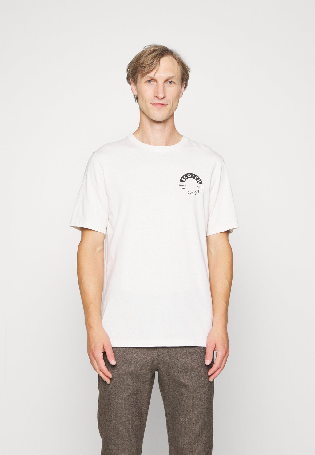 

Футболка с принтом Scotch & Soda, молочный, Белый
