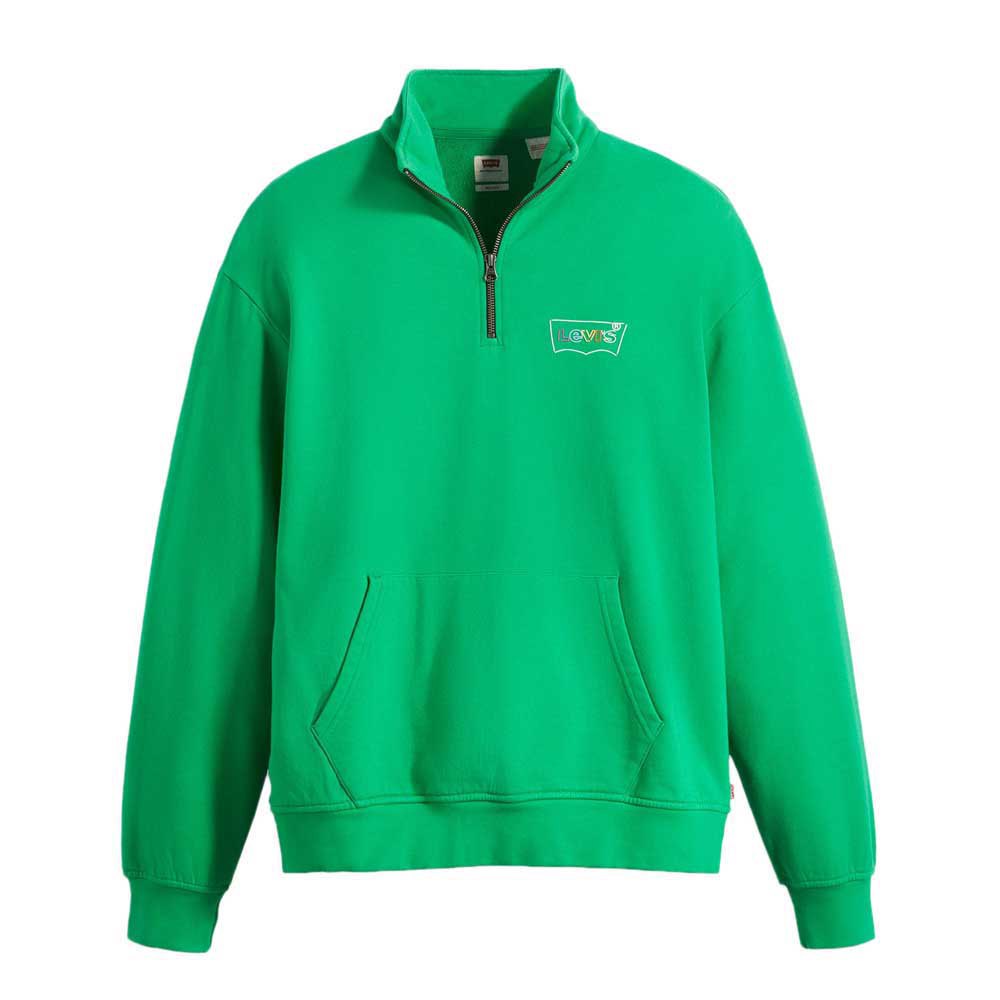 футболка levi s размер s зеленый Толстовка Levi´s Relaxed Graphic Pocket Half Zip, зеленый