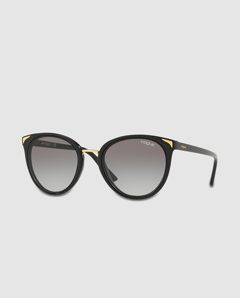 Черные солнцезащитные очки-панто с металлическими деталями Vogue, черный