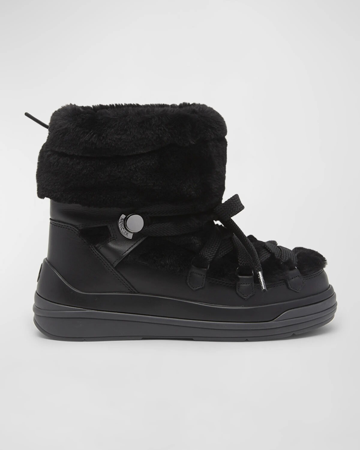 

Кожаные зимние ботинки Insolux из искусственного меха Moncler, цвет Black