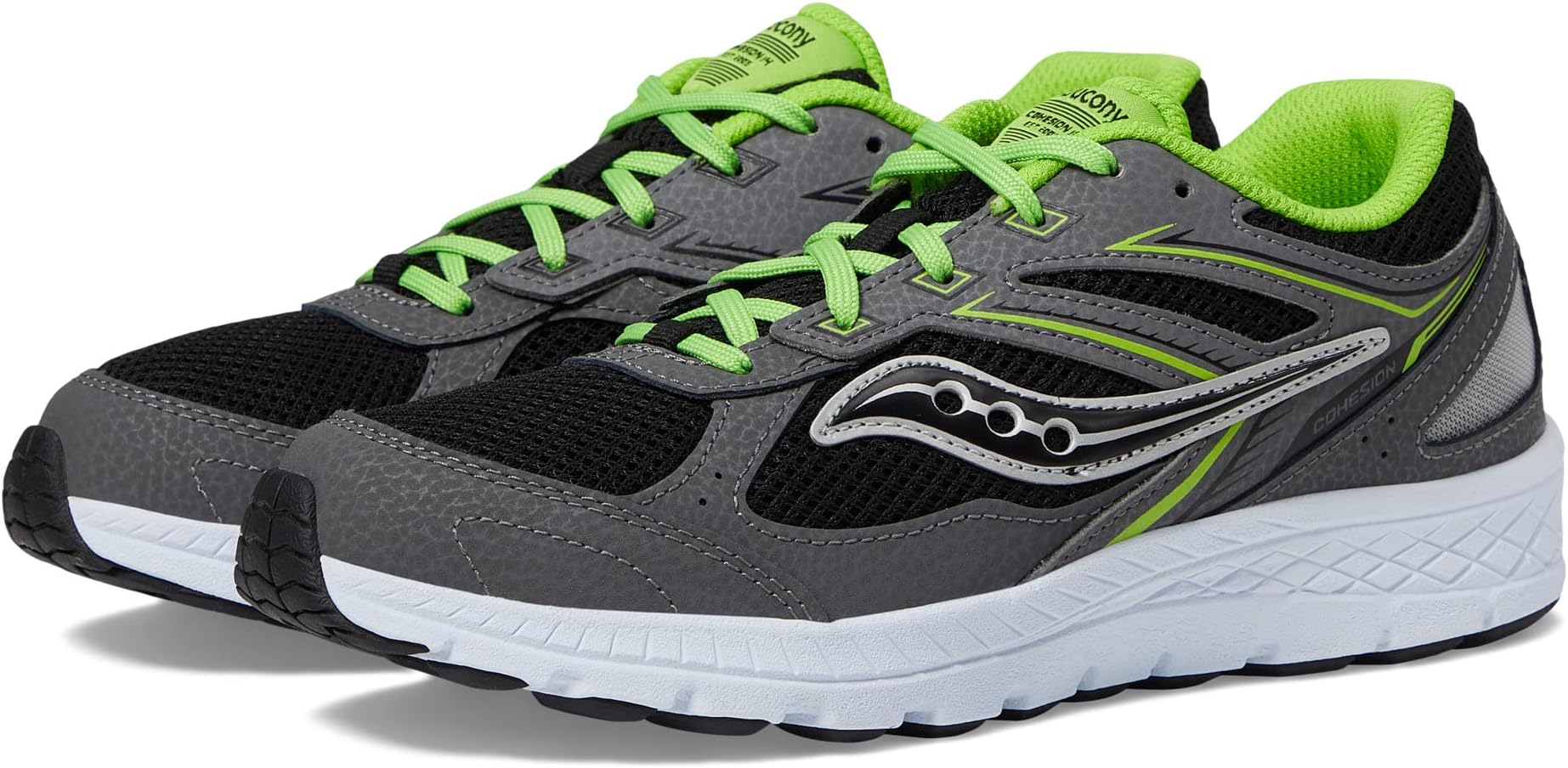 

Кроссовки Cohesion 14 LTT Saucony Kids, цвет Grey/Black/Green