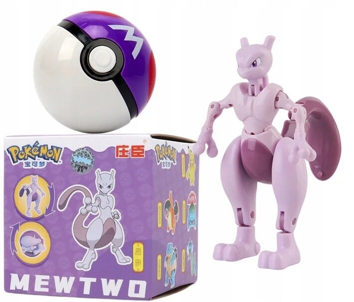 

MEWTWO Pokemon Pokeball Clip BOX + складная фигурка покемона bez marki