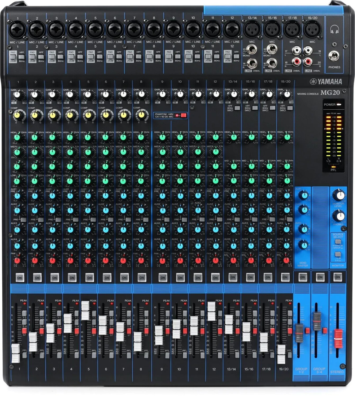 

20-канальный аналоговый микшер Yamaha MG20