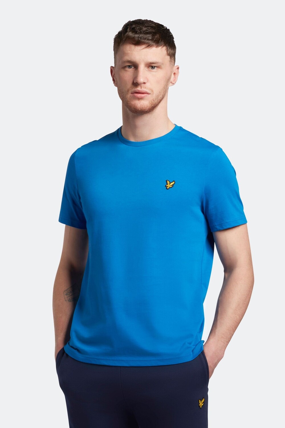 

Синяя однотонная футболка Lyle & Scott, синий