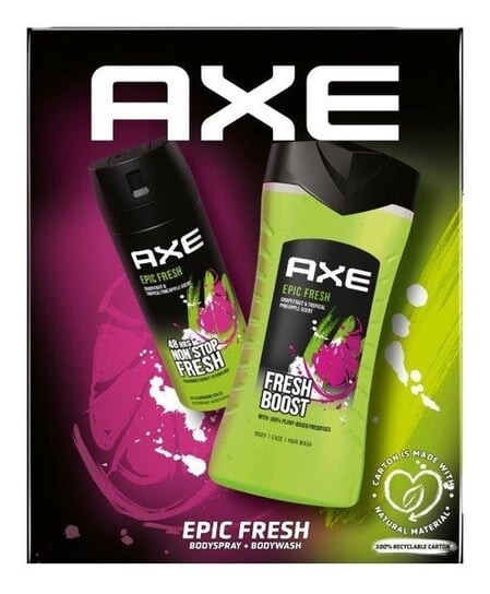 

Подарочный набор, дезодорант-спрей 150 мл + гель для душа 250 мл Axe, Epic Fresh