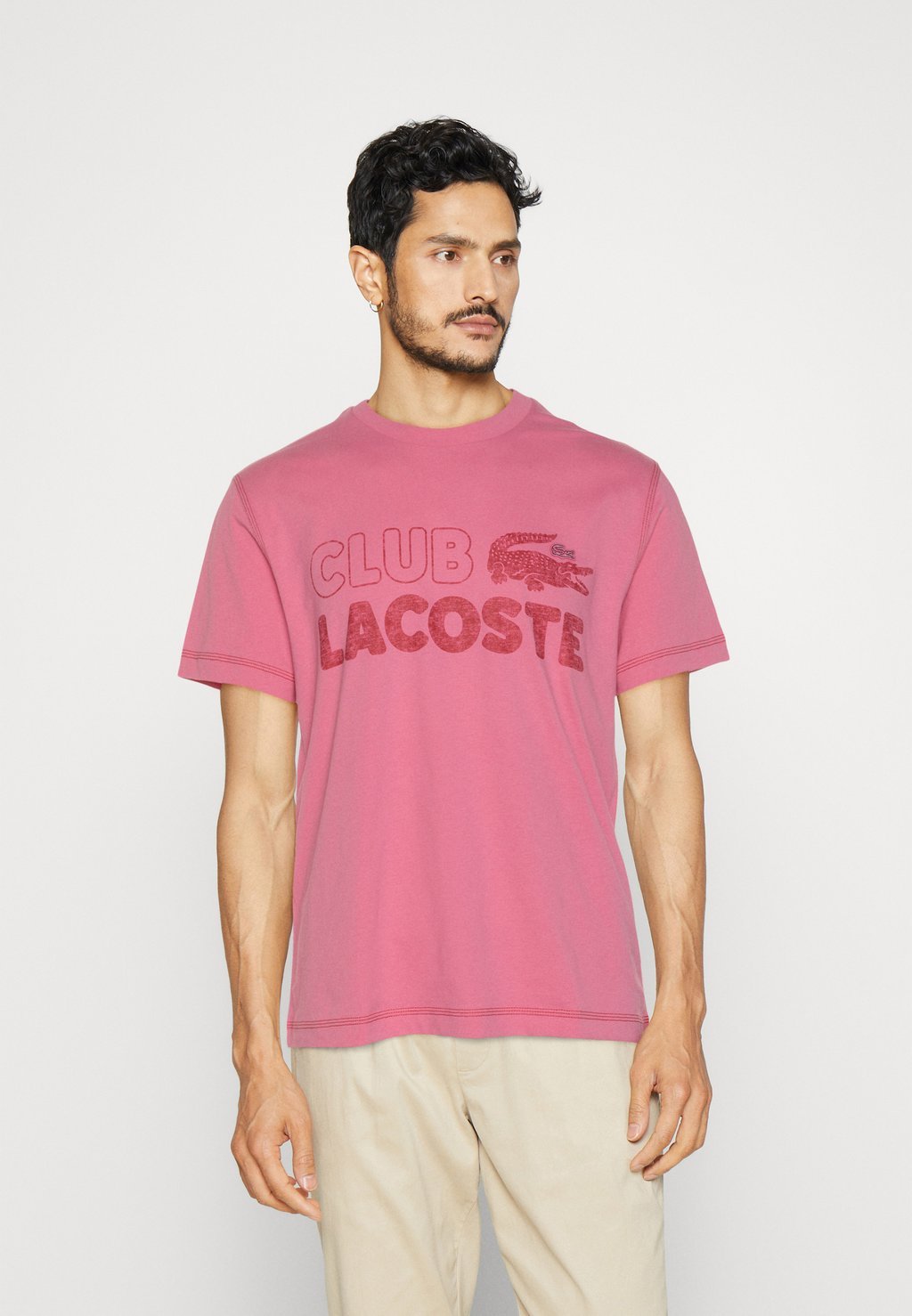 

Футболка с принтом Lacoste, розовый