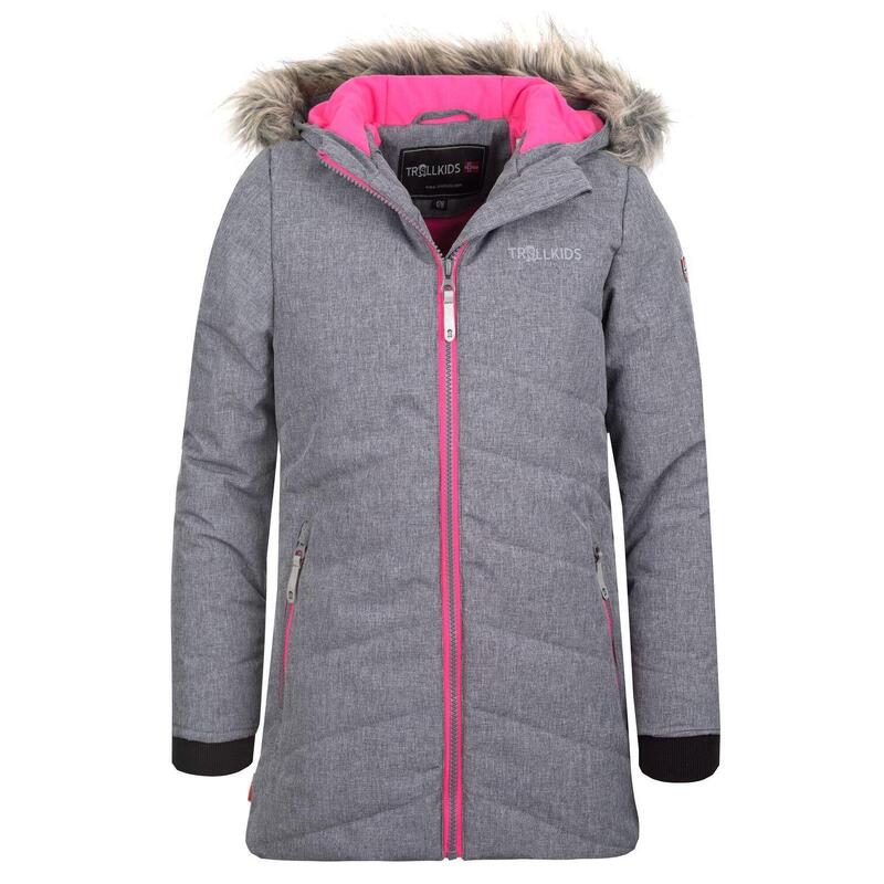 Детская зимняя куртка Lifjell водоотталкивающая серая/пурпурная TROLLKIDS, цвет grau лыжная куртка trollkids lifjell цвет grau pink