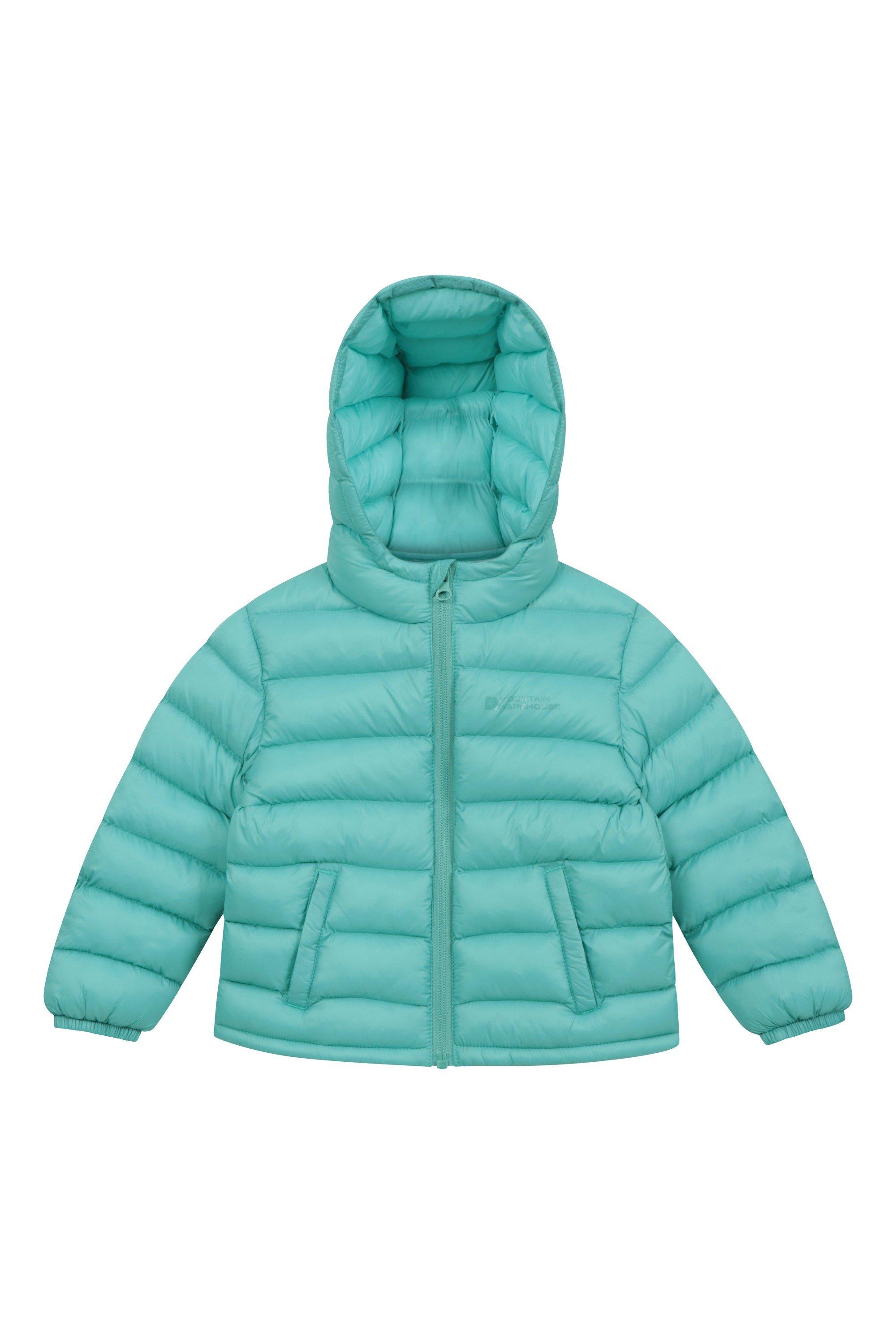Стеганая куртка Baby Seasons, водонепроницаемое пальто с пуховым капюшоном Mountain Warehouse, зеленый
