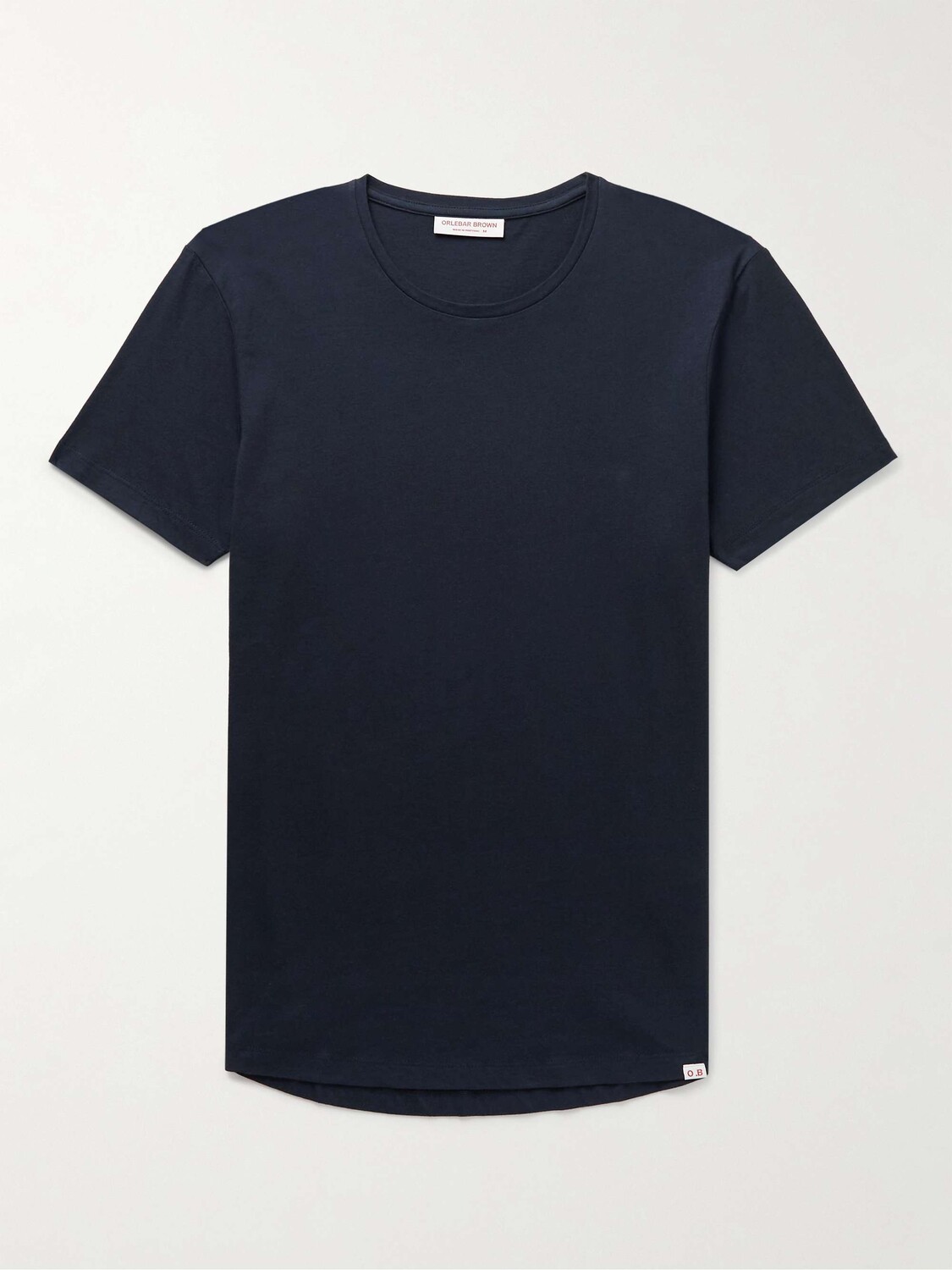 

Футболка OB-T Slim Fit из хлопка и джерси с добавлением шелка ORLEBAR BROWN, нави, Черный