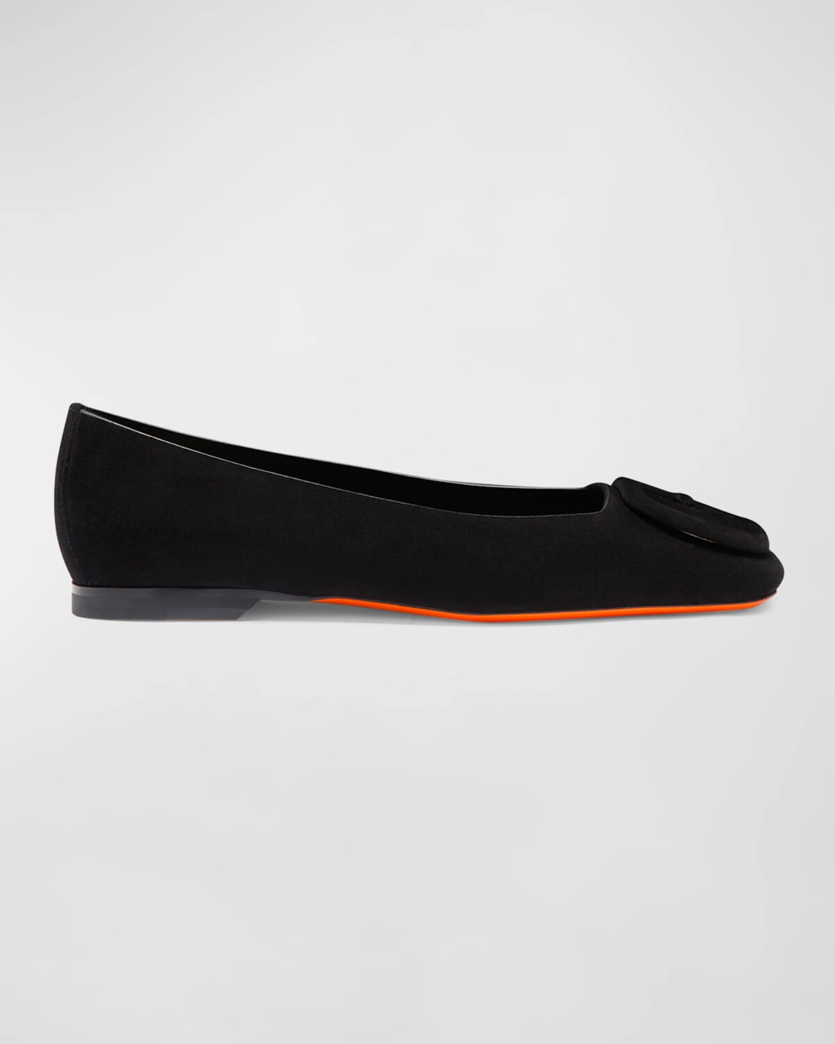 

Замшевые балетки Maya с пряжкой Santoni, черный