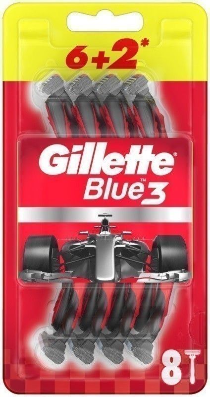 Gillette Blue3 Red бритва для мужчин, 8 шт.