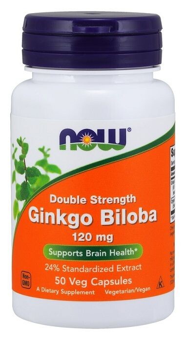 

Now Foods Ginkgo Biloba Double Strength 120 mg препарат, поддерживающий работу нервной системы и улучшающий память и концентрацию, 50 шт.