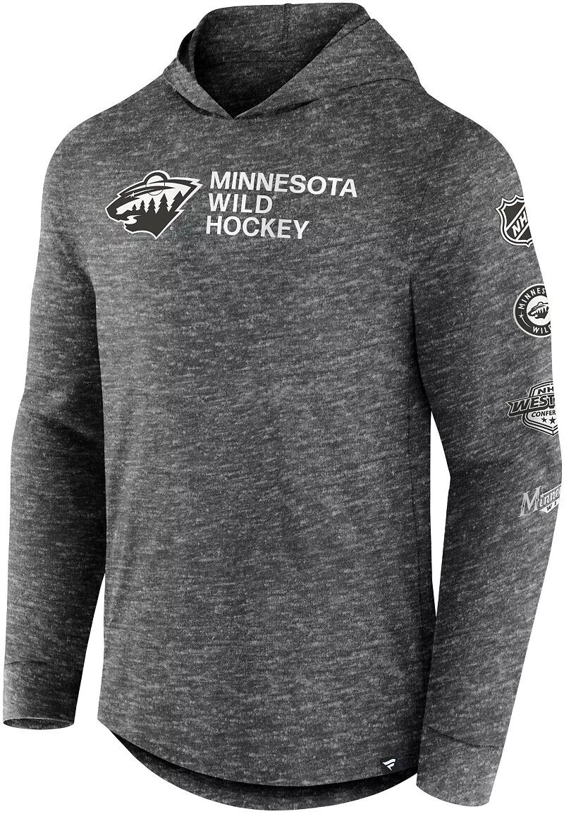 

Черная рубашка с капюшоном с длинными рукавами NHL Minnesota Wild Iced Out Slub