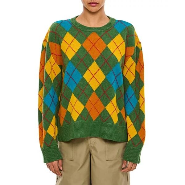 

Свитер argyle wool sweater Loewe, зеленый