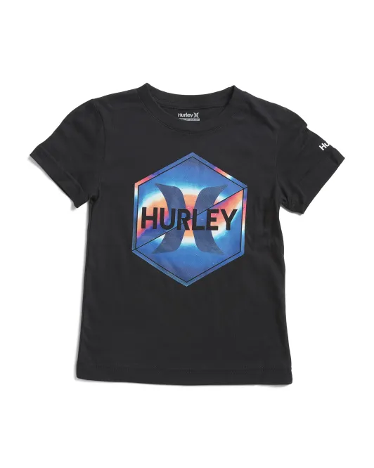 

Футболка с рисунком для маленьких мальчиков Hurley, черный