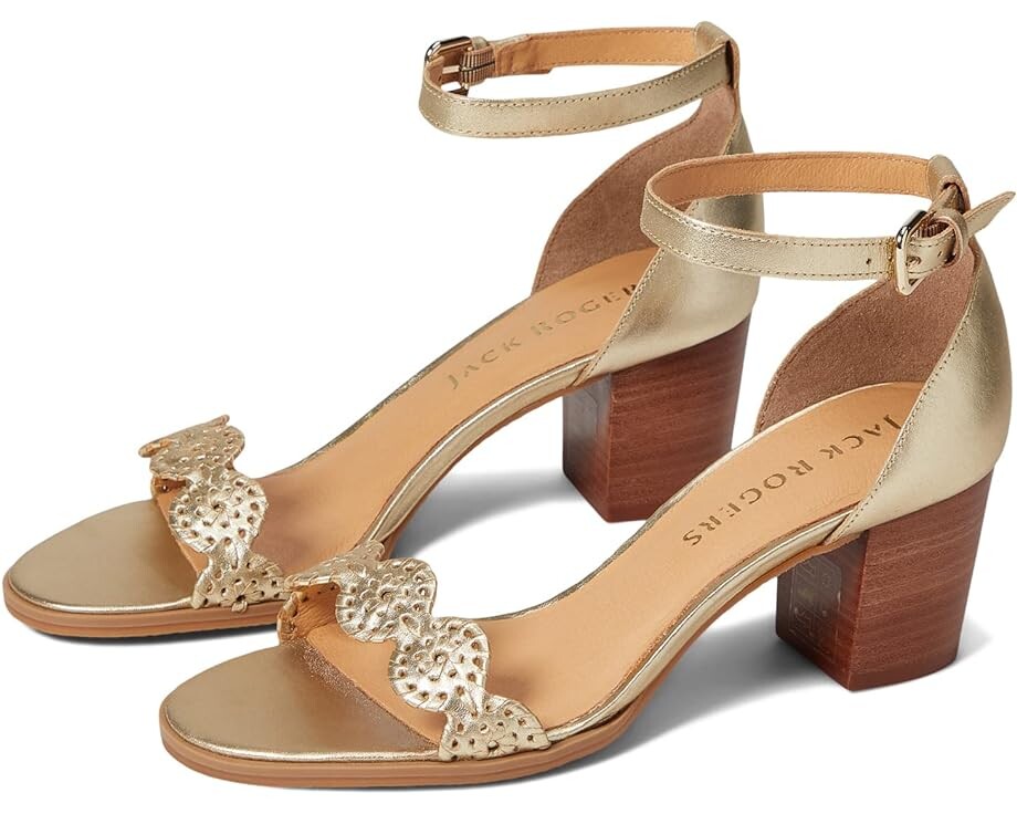 

Туфли Jack Rogers Lauren Ankle Strap Mid Heel, цвет Platinum/Platinum