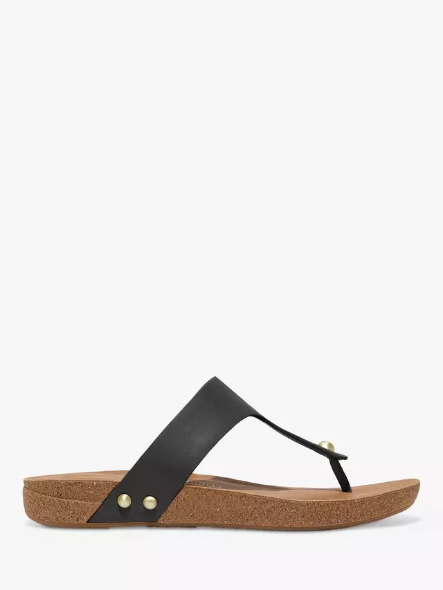 

Сандалии FitFlop IQushion Cork Sole Leather Toe Post, черный