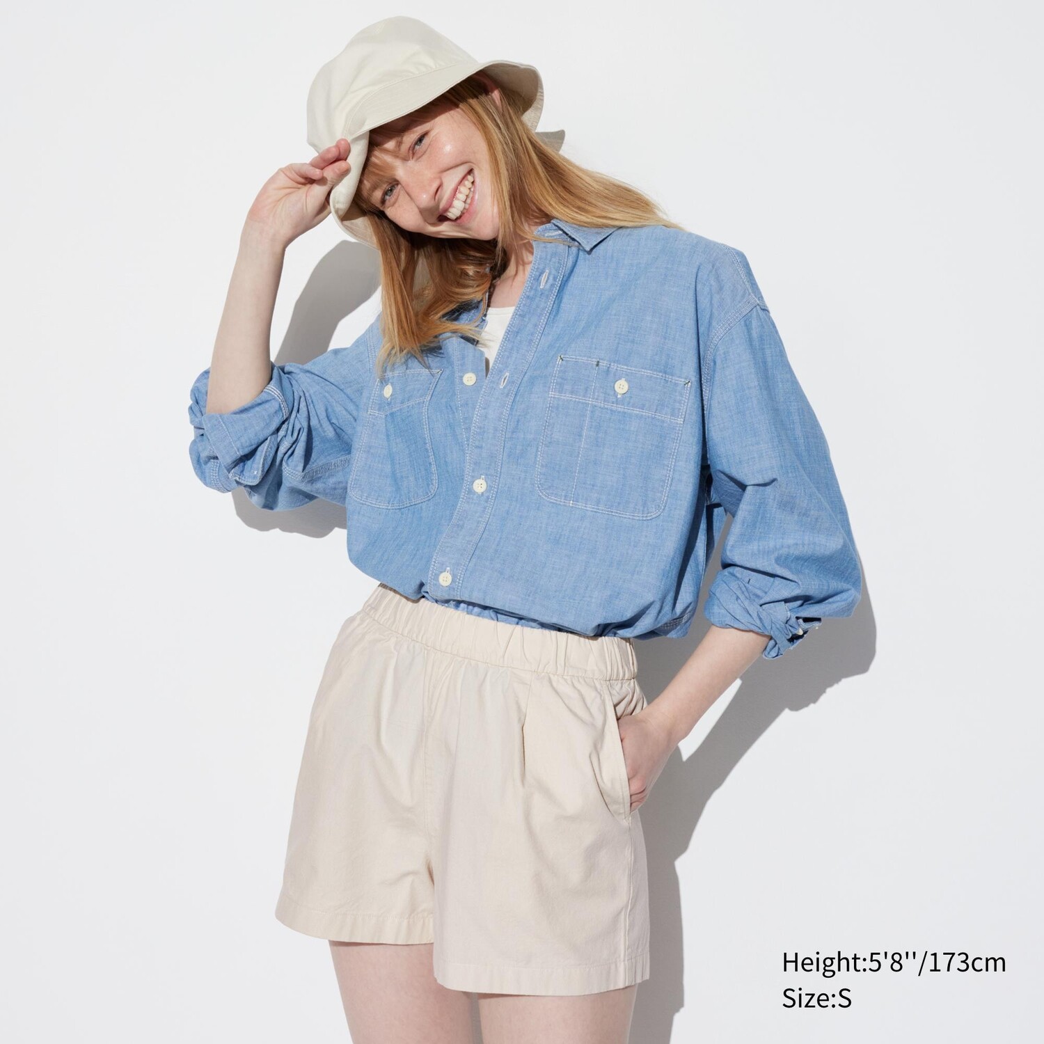 

Комфортные хлопковые шорты UNIQLO, слоновая кость