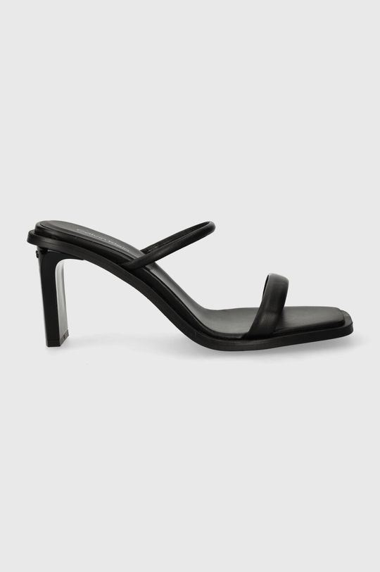 

Кожаные шлепанцы PADDED CURVED STIL SLIDE 70 Calvin Klein, черный