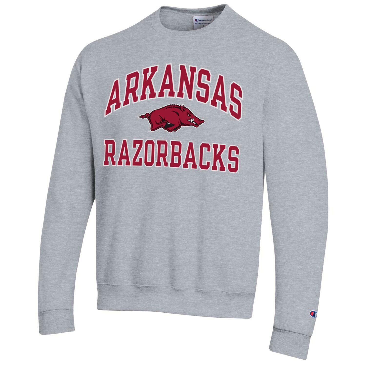 

Мужской пуловер с высоким мотором Heather Grey Arkansas Razorbacks Champion