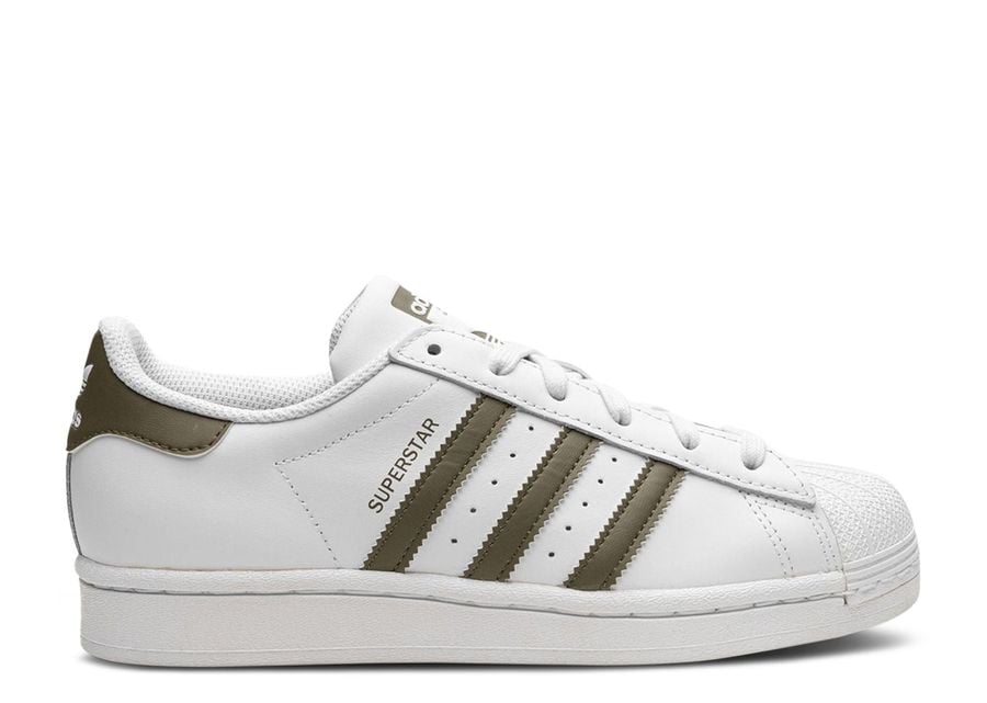 

Кроссовки adidas Superstar J, цвет White Focus Olive