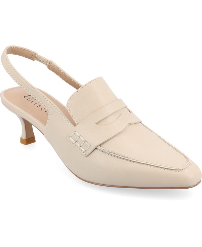 

Женские туфли-лодочки Amory Tru Comfort из пеноматериала на маленьком каблуке с ремешком на спине Journee Collection, цвет Beige