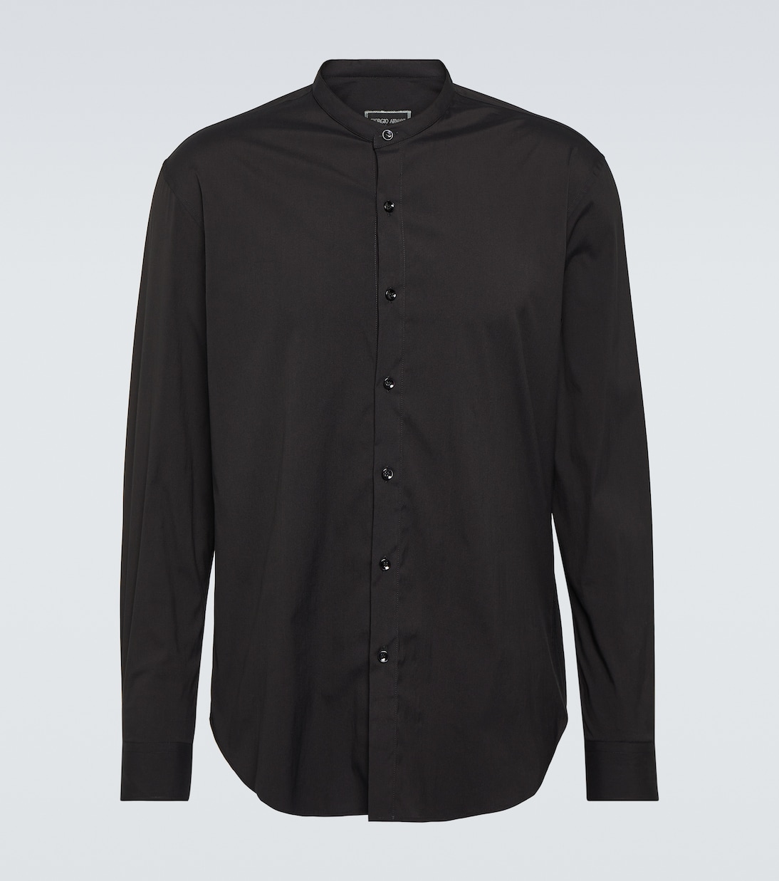 Рубашка icon из поплина с добавлением хлопка Giorgio Armani, черный рубашка из поплина giorgio armani синий