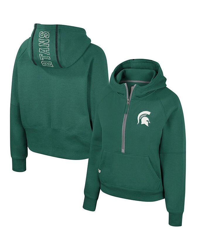 

Женская зеленая худи с молнией до половины длины Michigan State Spartans Margo Raglan Colosseum, зеленый