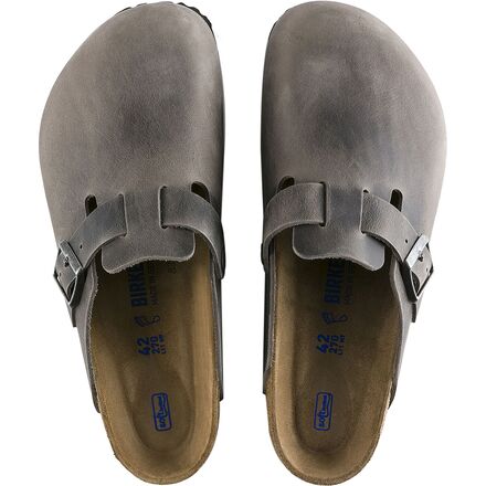 Биркенштоки закрытые фото Сабо Boston Soft Footbed Limited Edition мужские Birkenstock, цвет Iron Oiled Le