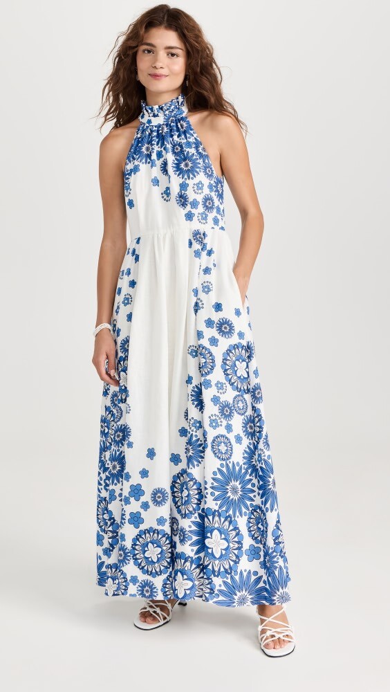 

Платье Borgo de Nor Stella Cut Out Shoulder, синий