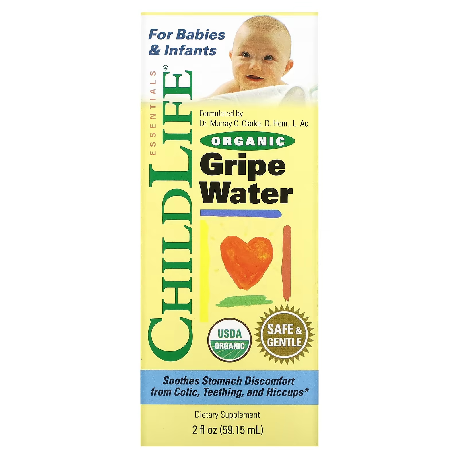 Органическая вода от гриппа ChildLife Essentials, 59,15 мл