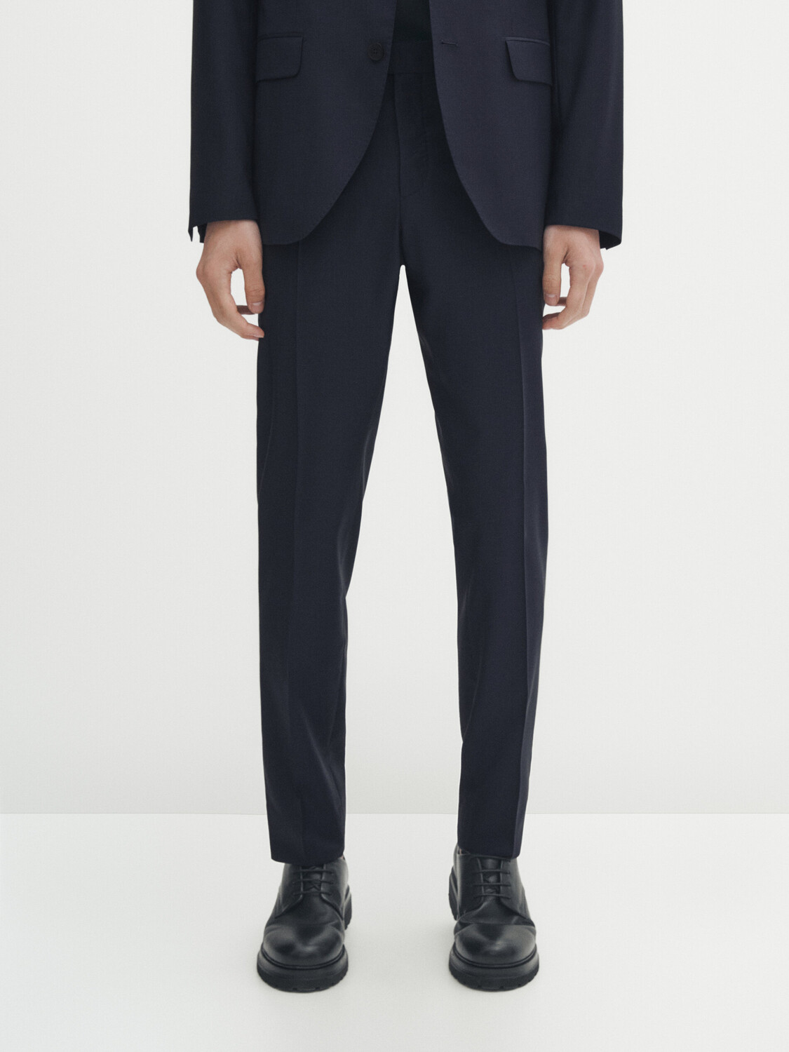 

Брюки из 100% чистой шерсти Massimo Dutti, темно-синий