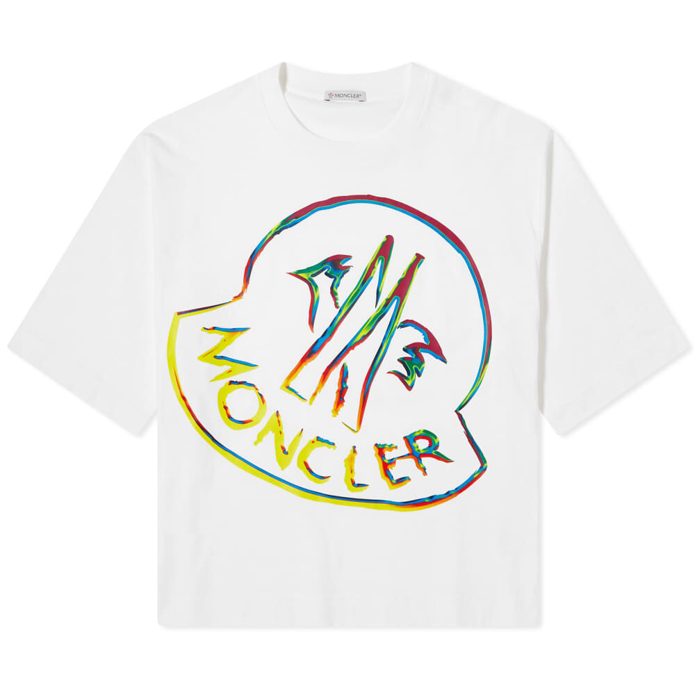

Футболка Moncler с радужным логотипом, белый
