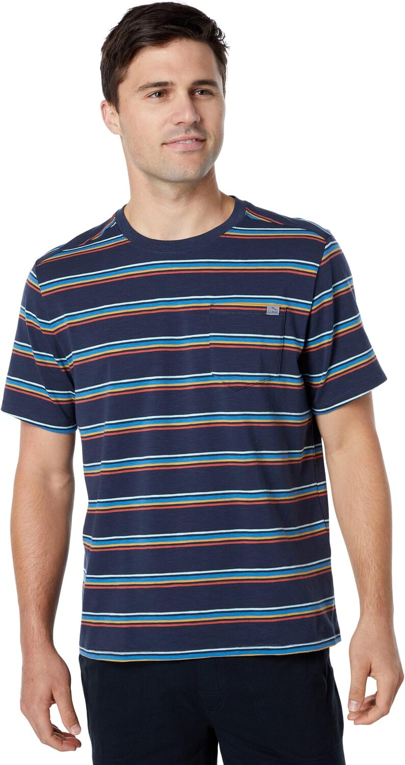 

Футболка Explorer Slub с коротким рукавом в полоску L.L.Bean, цвет Carbon Navy Stripe