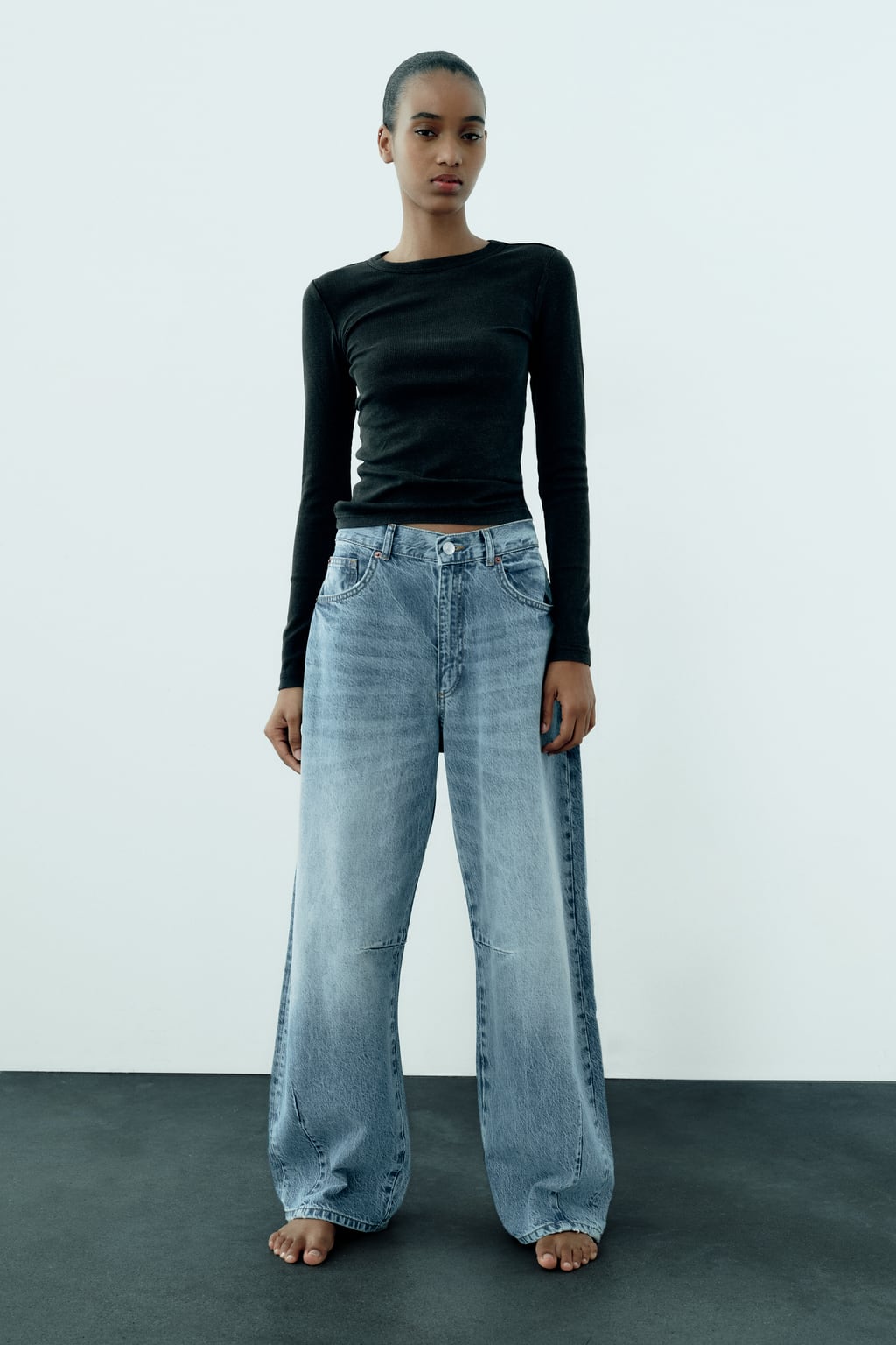 

Джинсы полной длины Trf Baggy ZARA, синий