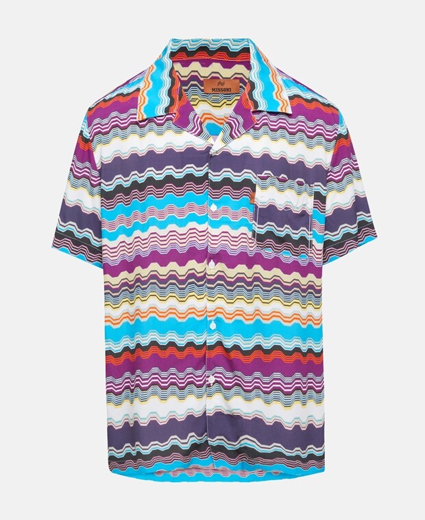 

Рубашка с короткими рукавами – свободный крой Missoni, темно-синий
