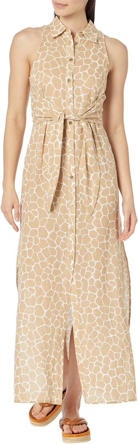 

Платье макси с завязками Giraffe MICHAEL Michael Kors, хаки