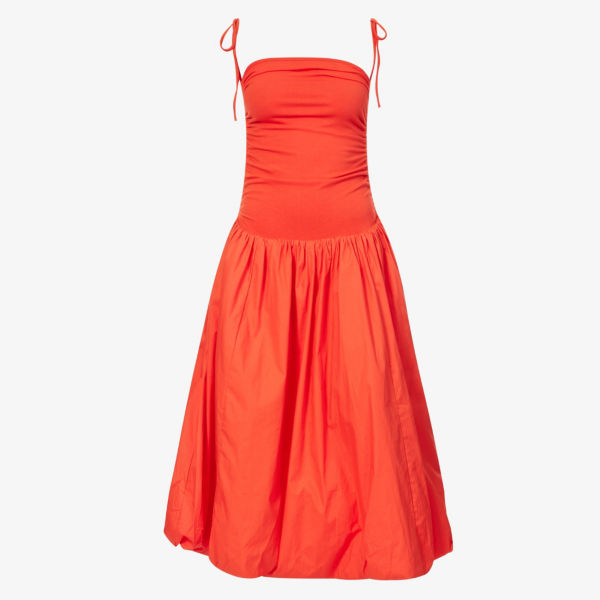 Платье миди alexa из эластичной ткани с пышными краями Amy Lynn, оранжевый