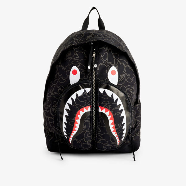 

Тканый рюкзак camo shark с графичным принтом A Bathing Ape, черный