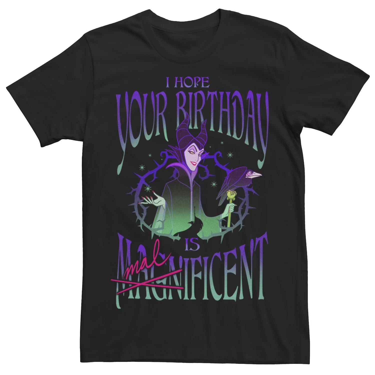 Мужская футболка Disney Villains Maleficent «Надеюсь, твой день рождения — Малефисента» Licensed Character