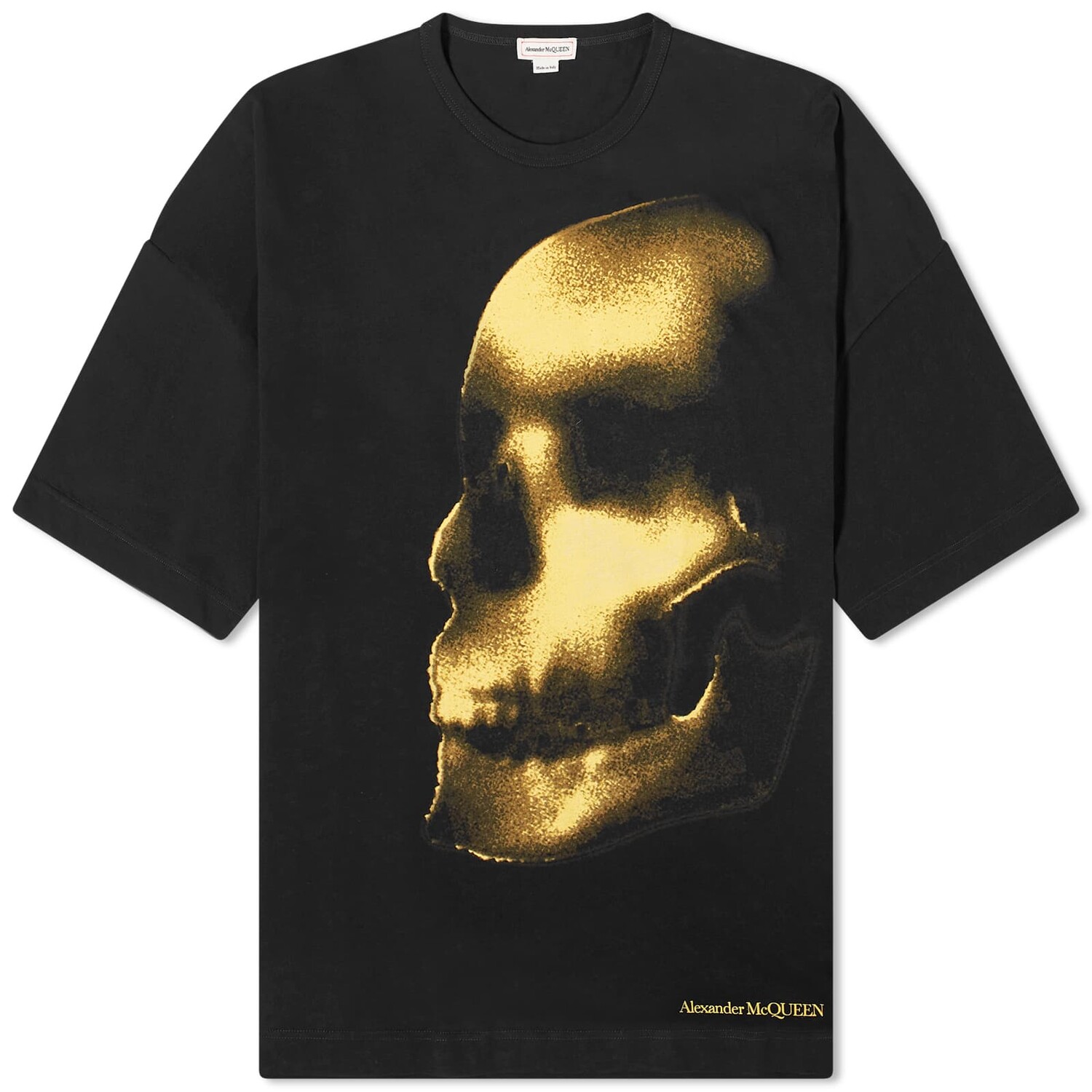 

Футболка Alexander Mcqueen Shadow Skull Print, цвет Black & Yellow