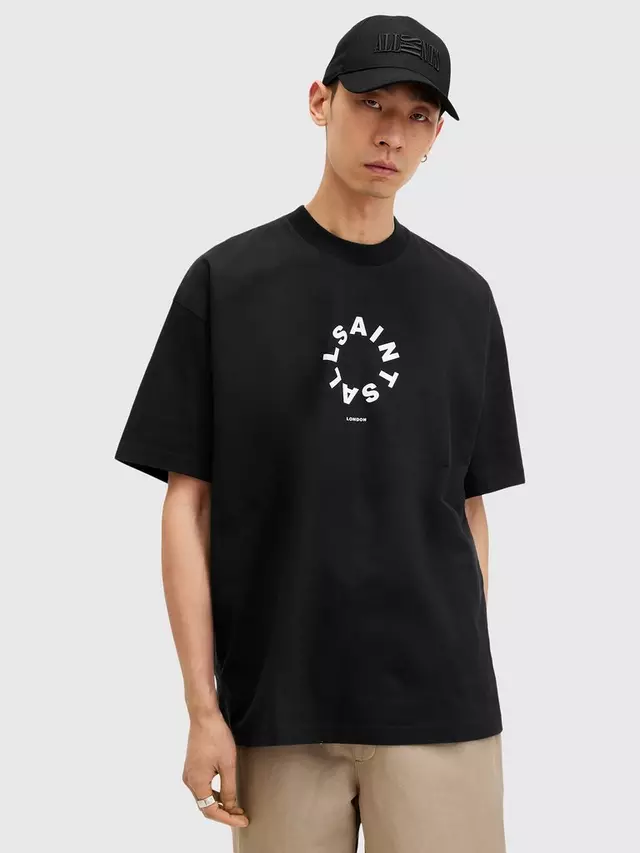 

Футболка AllSaints Tierra Organic Cotton Crew Neck, цвет jet/black